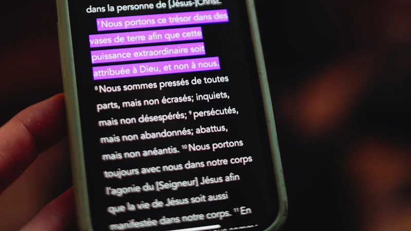 Reading text on a phone