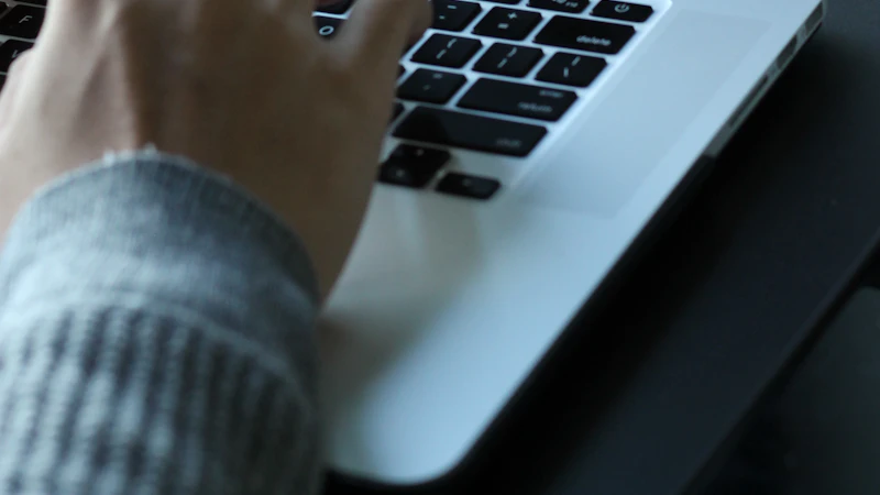 Editing a video on a laptop